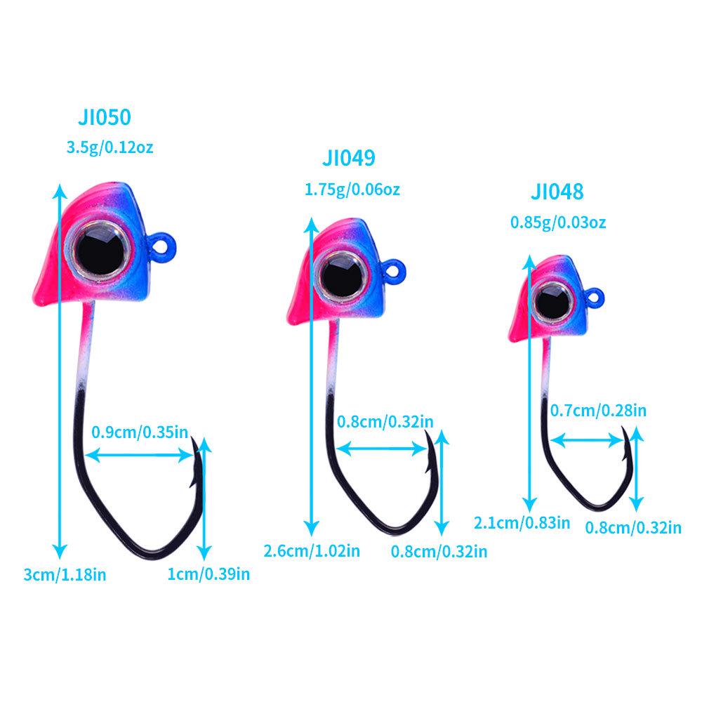 Hengjia Zestaw przynęt i haczyków z główką ołowianą dla ryby mandarynki – Miękka sztuczna przynęta i haczyk na wędkę małego rozmiaru.