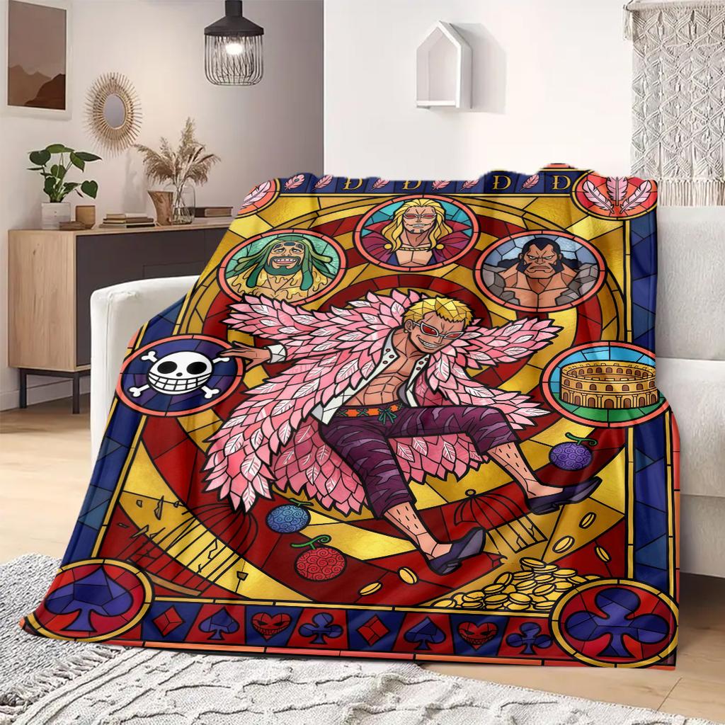 OnePiece Anime Print Blanket Warm  Comfortable Flannel Blanket Suitable for Bedrooms, Sofas, Beds, Chairs, Picnics, Travel