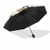 1pc Twin Chip 'n' Dale Pattern Automatic Umbrella is Fashionable and Good-Looking, a Portable 3-Fold Umbrella, Suitable for Travel and Daily