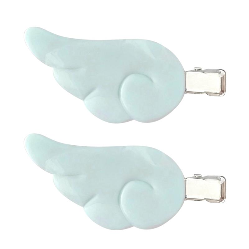 Женская заколка-заколка с крыльями ангела Зажим для волос Тренд 2000-х Боковой зажим Модный Элегантный Милый Крыло Фотореквизит синий