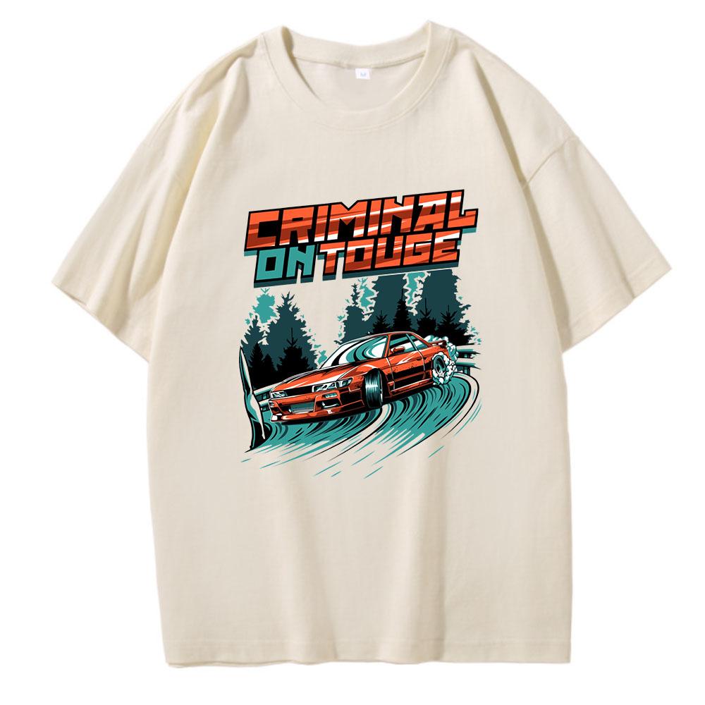Trička s potiskem Touge Drift JDM Auto Streetwear Léto 100% Bavlna Krátký Unisex