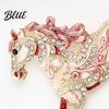Elegant Horse Accessory Colorful Brooch Rhinestone Encrusted Alloy Lapel Pin