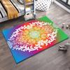 Rainbow Gradient Carpet with White Mandala Floral Pattern, Home Decor Suitable for use as an anti-slip for living room bedroom sofas