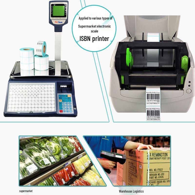 Thermal Label Paper for Supermarket Scales – Self-Adhesive, Large Box High Quality 40*30*800 Sheets, 120 Rolls