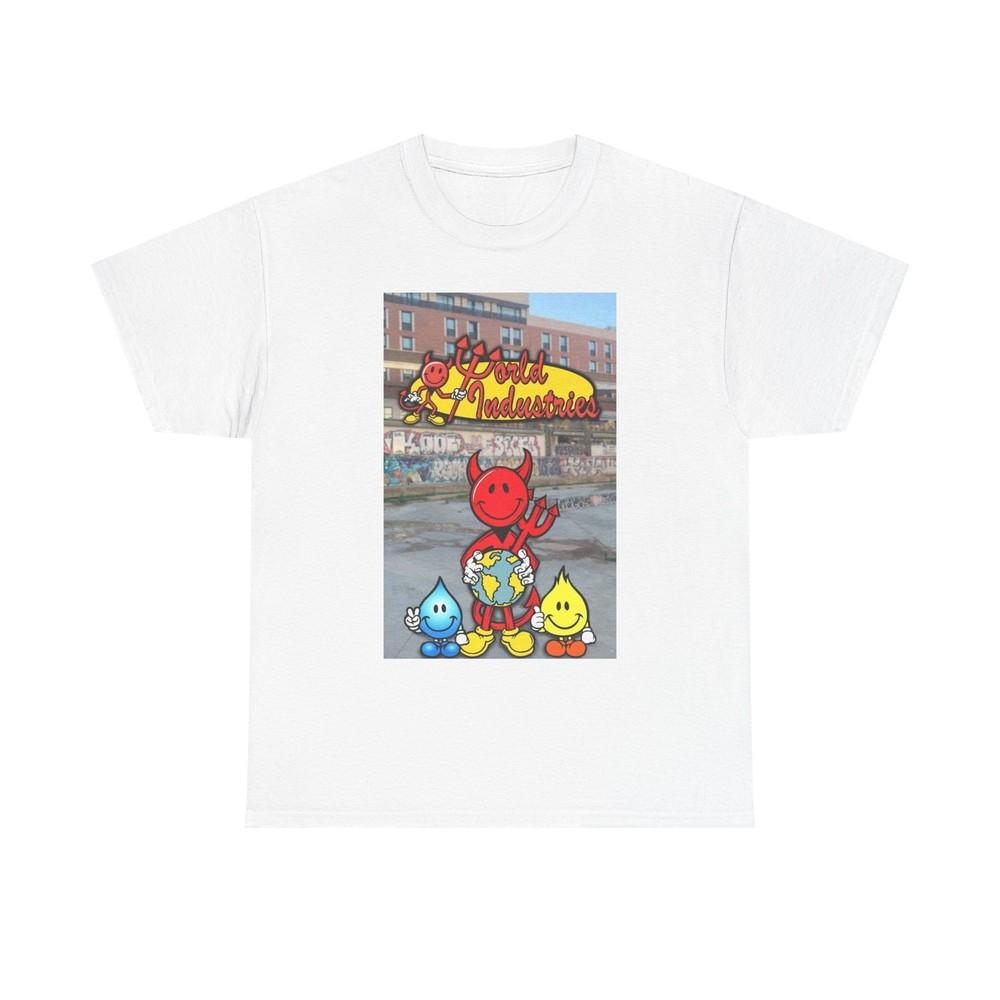 

World Industries Графічна футболка Вінтажна Скейтбординг Унісекс Важка Бавовняна Футболка 1 M