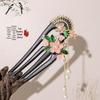 Elegant U-Shaped Tassel Hairpin: Ancient Chinese Style Floral Hair Accessory for Hanfu & Qipao Updos