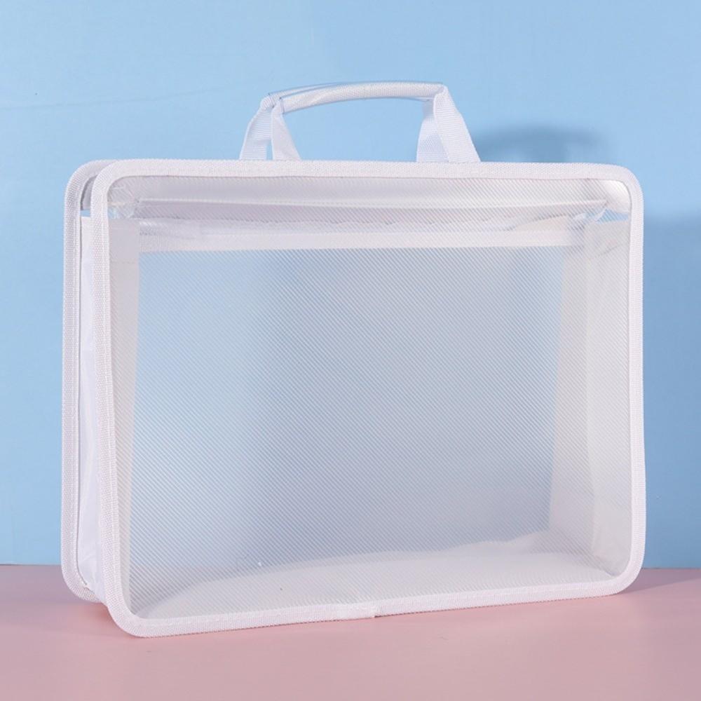 Large Capacity Transparent A4 Handbag Waterproof File Storage Bag Students Portable Bag  Office