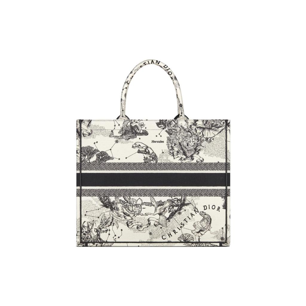 Dior BookTote Embroidery Tote Bag, Shopping Bag, Handbag Large Women's Beige/Black M1286ZRHZ-M941