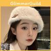 Cozy Fashionable And Rabbit Fur Beret Stylish Retroinspired Winter Hat For Women
