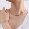 Sött Färgstarkt Dopaminarmband & Fyraklöver Ihåligt Halsband Anklets Set