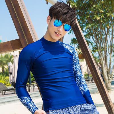 Mens Rash Guard Long Sleeve UV Protection Swimwear Snorkeling Surfing Diving Water Sports