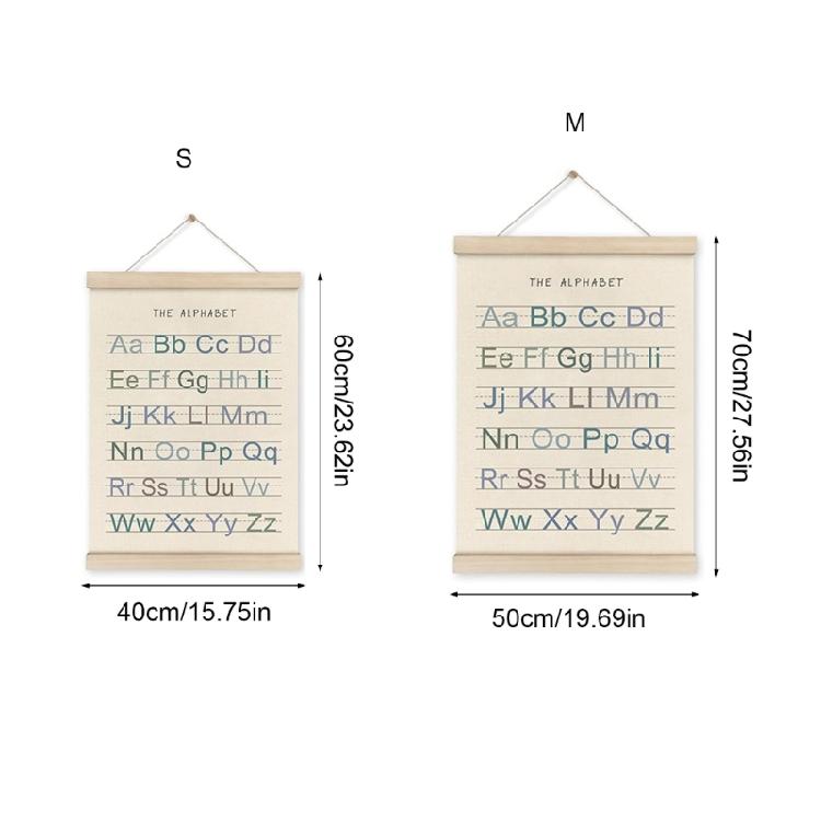 2pcs Toddler Learning Posters for Playroom and Classroom Decors Alphabets and Number Wood Wall Hanging Banners Ornament