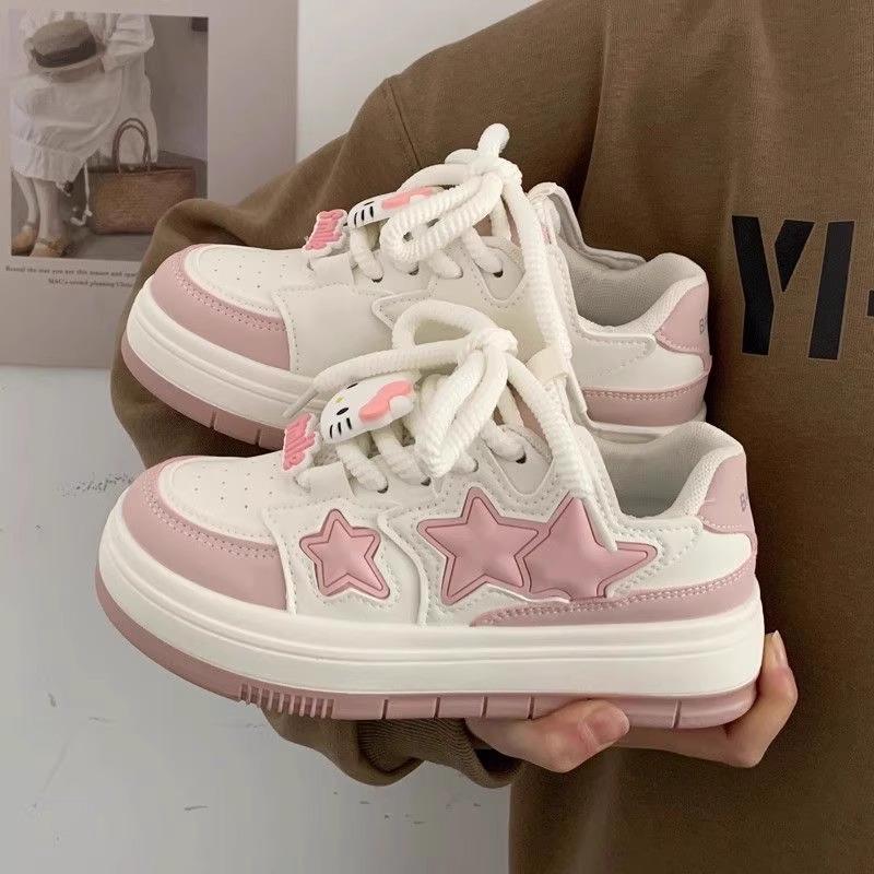 

Girls shoes 2025 new summer children s single shoes fashion shoes medium and older children s foreign breathable casual sports board shoes tide 31 рожевий