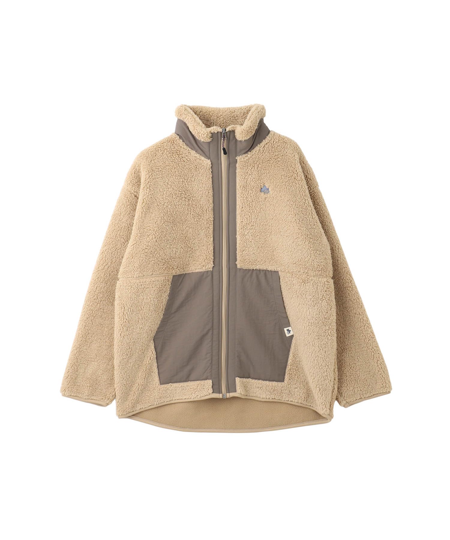 

LOGOS PARK Women s Shaggy Boa Fleece Jacket, Stand Collar, Beige (Size L), E-Commerce Exclusive