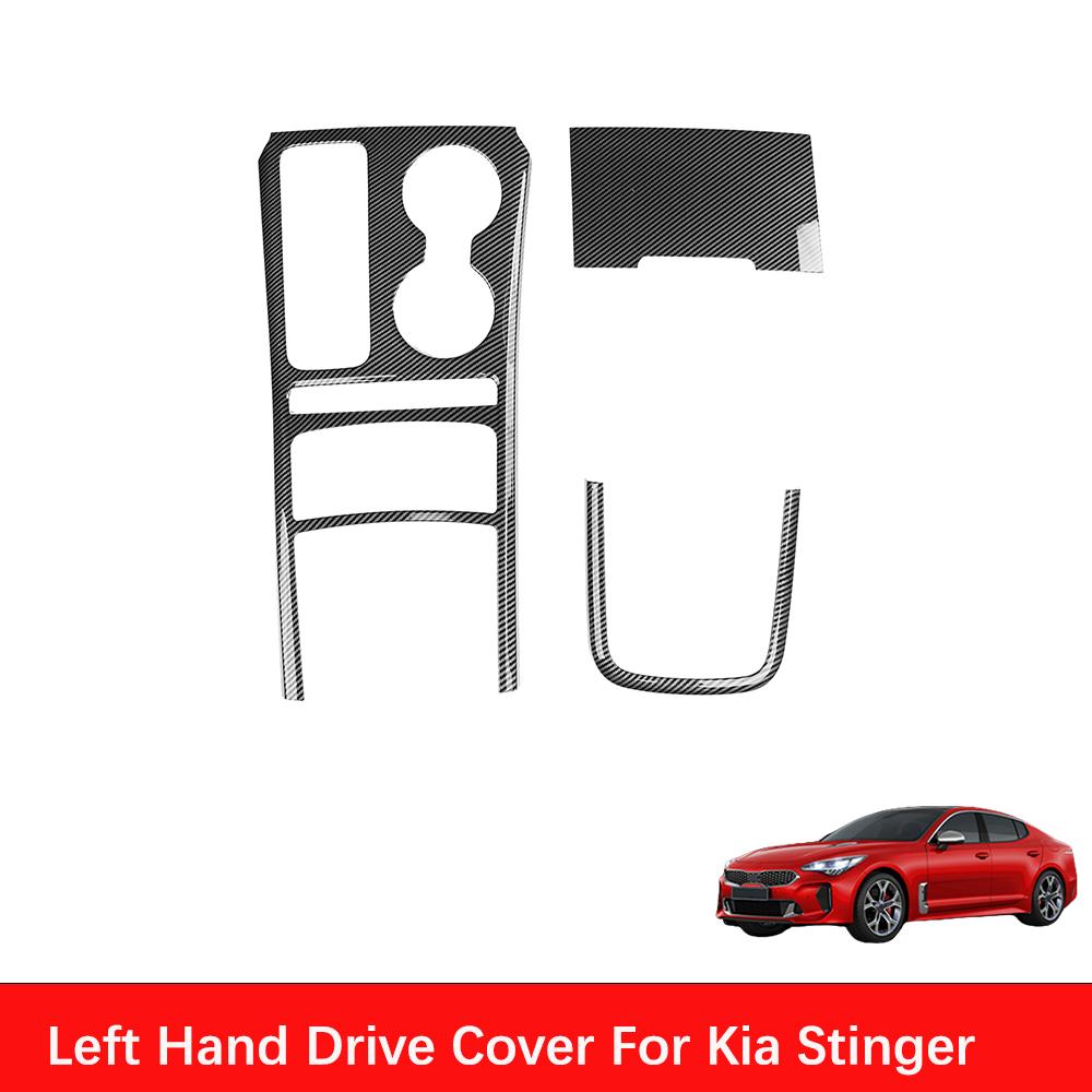 For Kia Stinger 2018-2023 Center Console Cover Auto Interior Console Gear Shift Central Water Cup Storage Box Trim Frame LHD/RHD