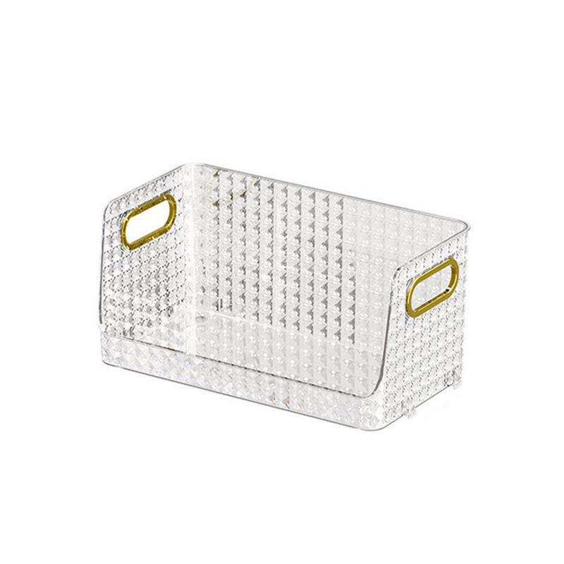 

Прозрачный ящик для хранения с ромбовидным узором, косметика для ванной комнаты, корзина для хранения масок, столешница, разные предметы, ящик для хранения отделки large