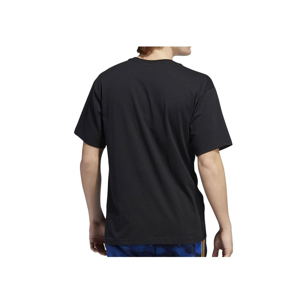 Adidas Originals Logo Print Loose Fit Breathable Casual Sports Crew Neck Short Sleeve T-Shirt Men T-Shirts Black GD2102