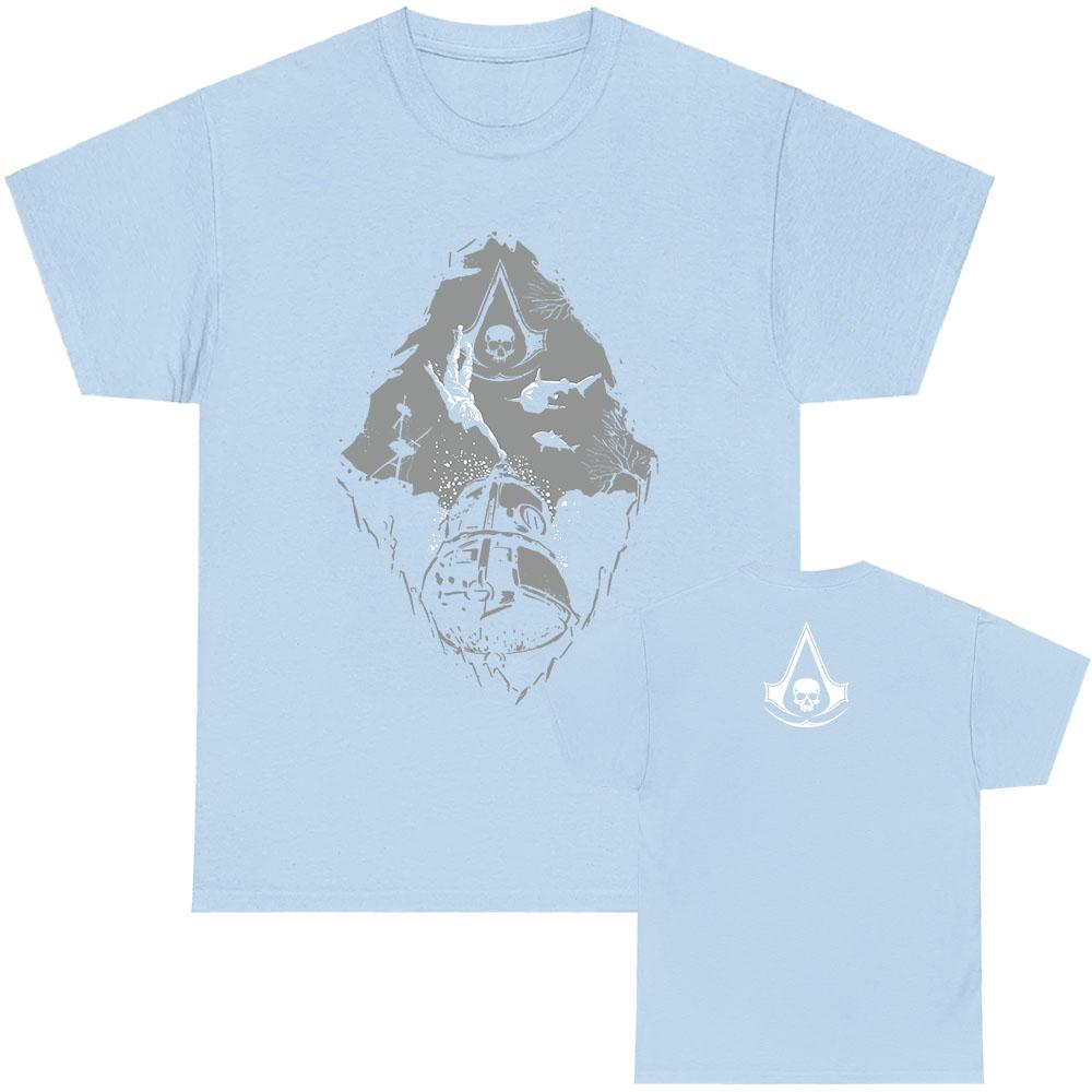 Diving Bell Design Graphic Tshirts Game Assassin'sCreed Black Flag Resynced T-shirt Unisex Streetwear Cotton Men Women Tees Top