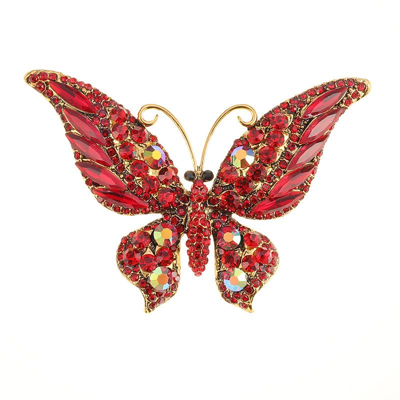 Colorful Rhinestone Butterfly Brooch Pin - Crystal Insect Shoe Decoration