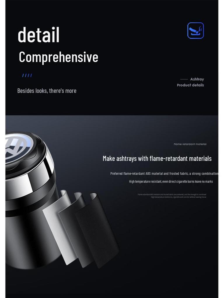 Seven-Color Ambient Light Car Ashtray for Buick Regal, LaCrosse, Encore, E5, Excelle, Angyang