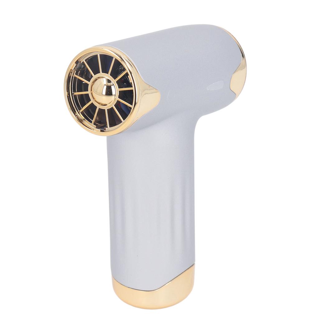 60W Electric Hair Dryer High Speed 4 Levels Wind Bladeless 1100mAh Battery Handheld Dust Blower Silver