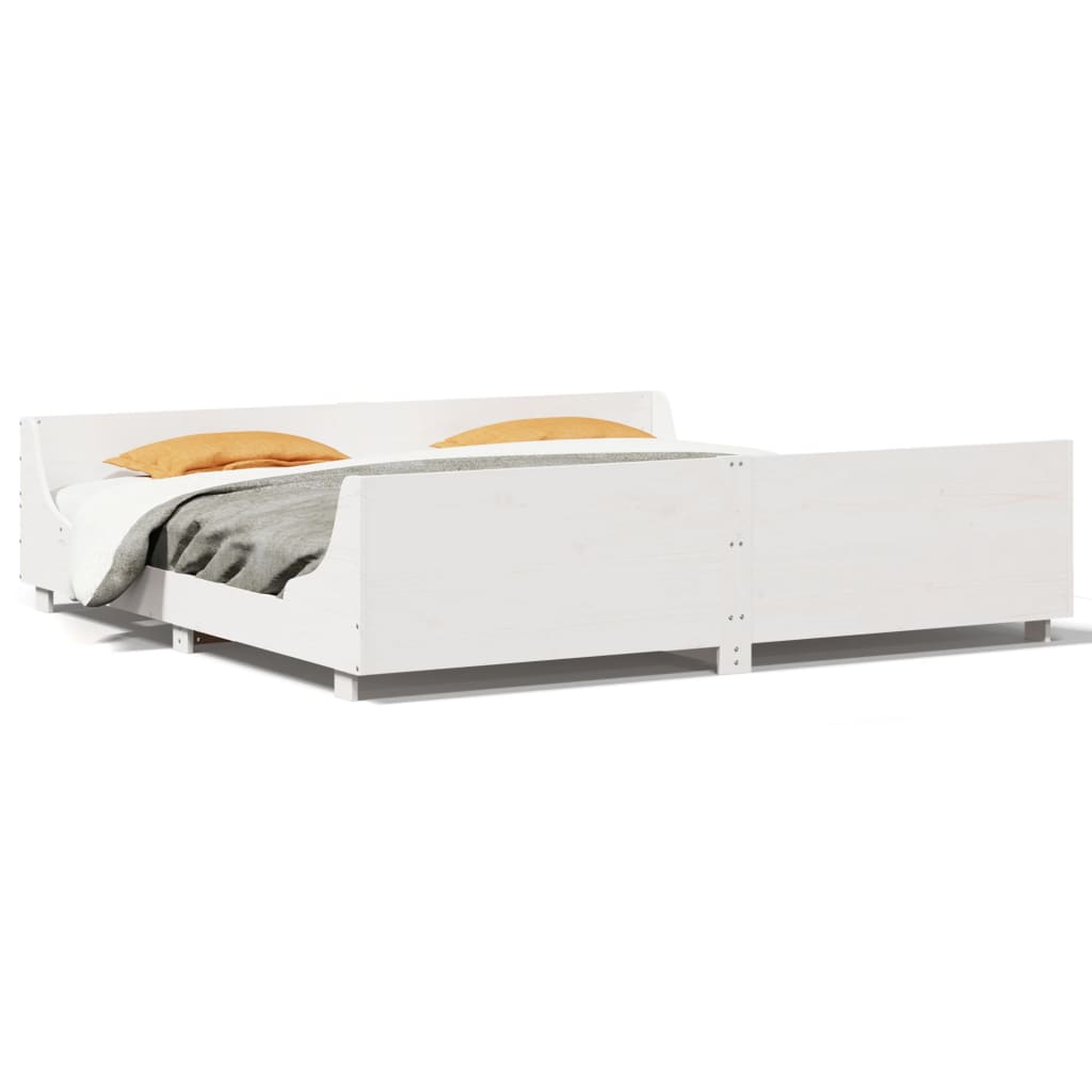 Solid Wood Bed without Mattress White 180x200 cm Pine Wood