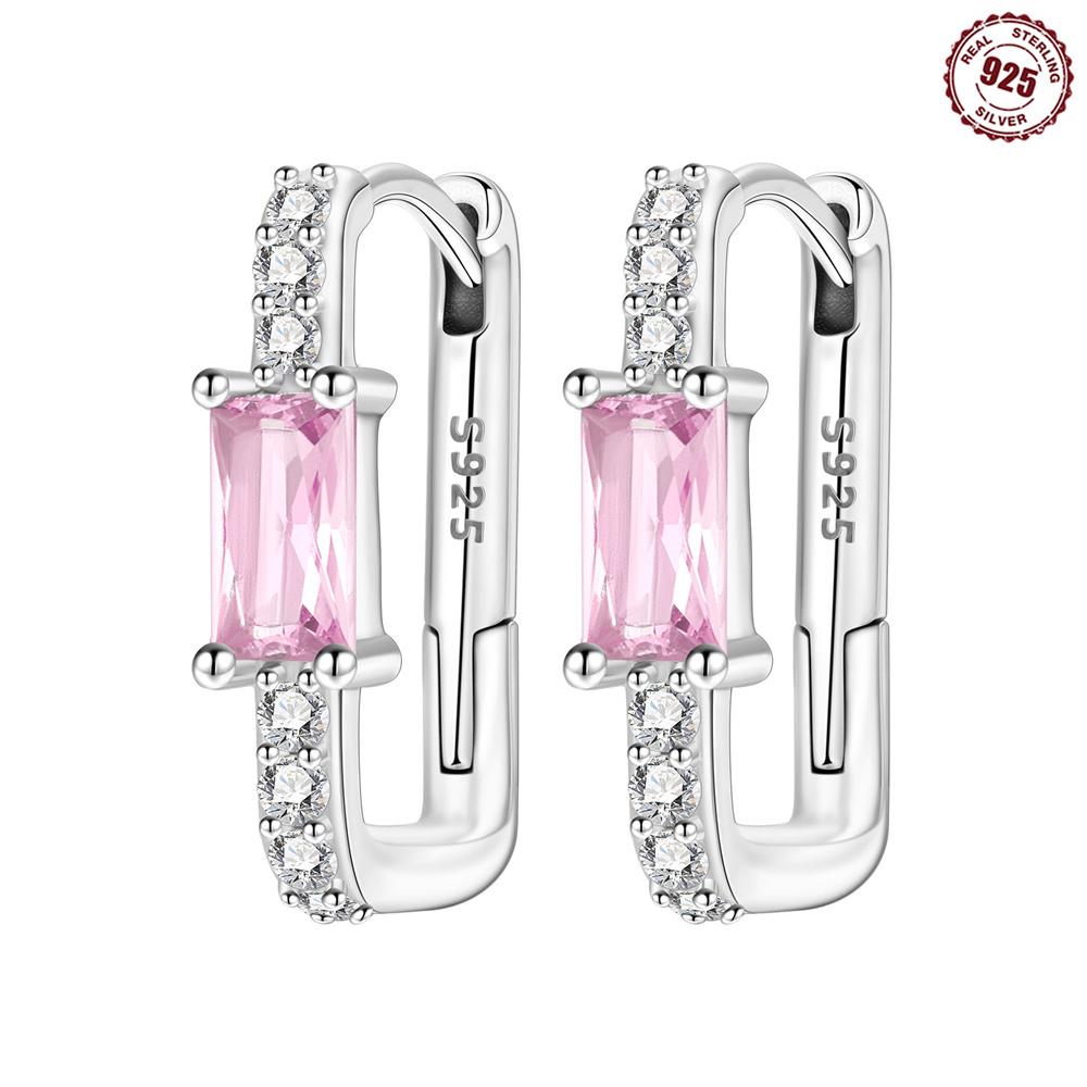 925 Sterling Kupfer kreative rosa Kronen Ohrringe, elegante und schlichte Ohrringe, Zirkon gefertigt für den täglichen Gebrauch und zur Präsentation