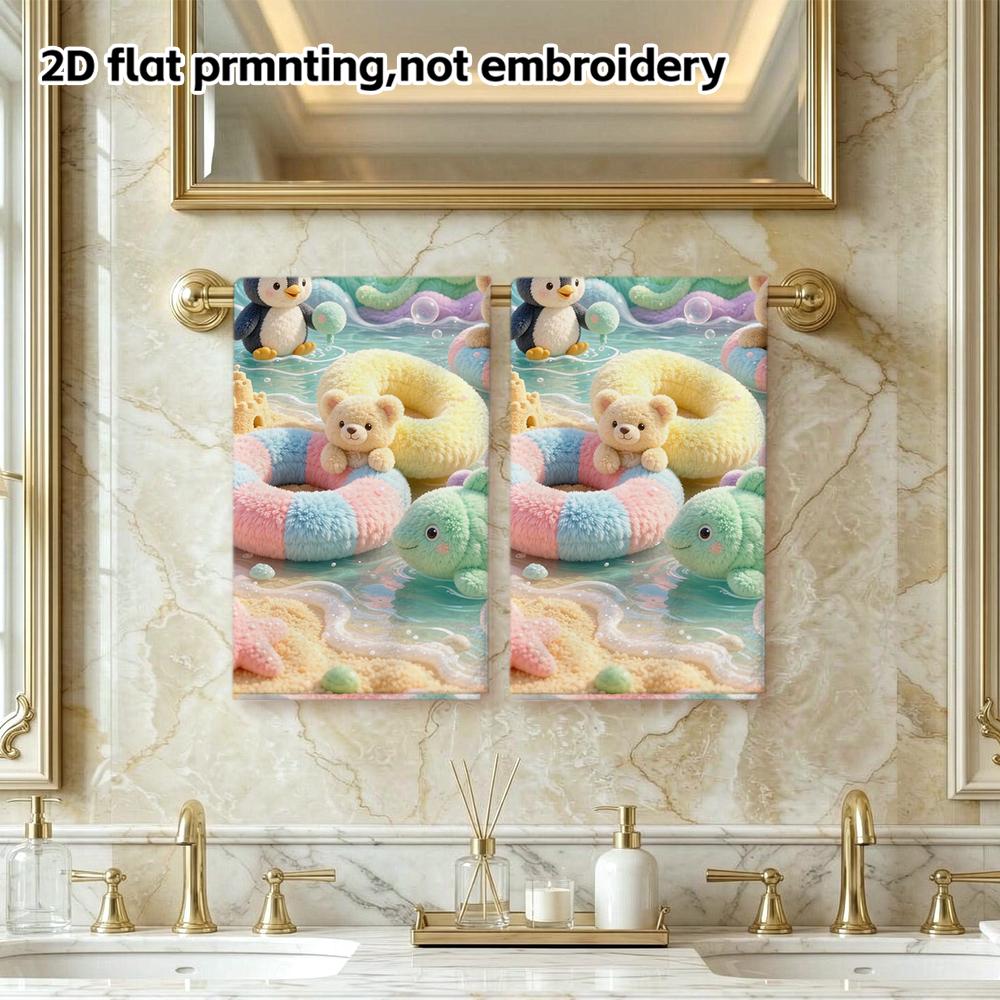 Beach Party Cute Plush Animal Print Towel, Soft Absorbent Bath Towel for Kids