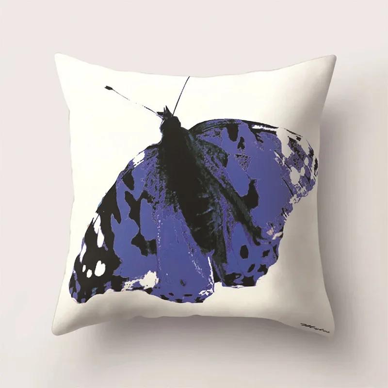 European Color Butterfly Print Sofa Cushion Cover Pillowcase Home Party Car Bedding