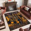 Abstract Geometric Theme Crystal Velvet Rug Personalized Custom Name Text Soft Floor Mat Home Decor