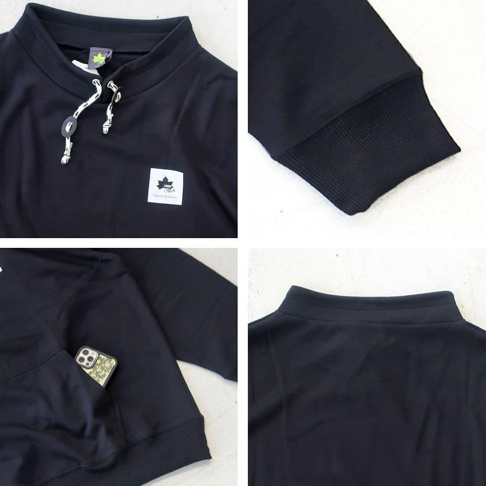 Men's Plus Size LOGOS Park Sweatshirt, Spindle Neck, Long Sleeve, Solid Color, Simple Style, Sizes 3L, 4L, and 5L, 10001795 (JP, Alphabet, 5L, KHAKI)