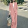 ZANZEA Women Long Sleeve Blazer and Pants Casual Two Piece Suit Sets