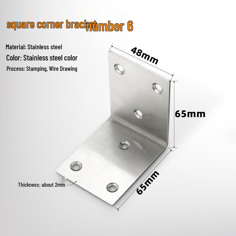 90° Thickened Stainless Steel L-Shaped Support Bracket