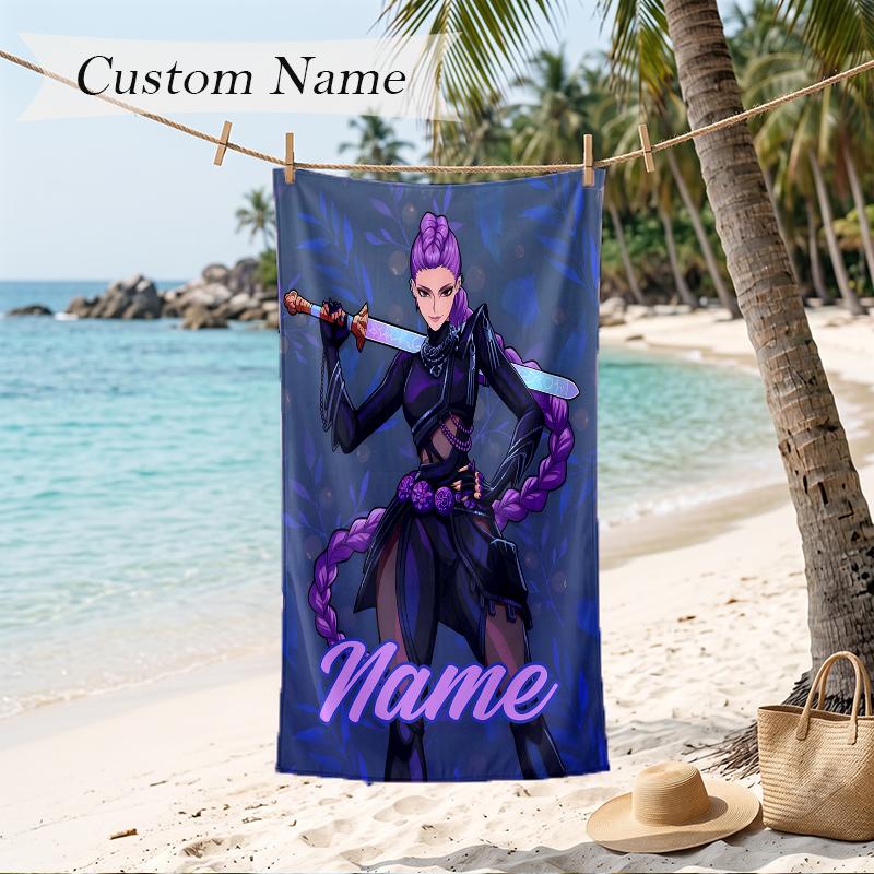 rumi Custom Name Printed Beach Towel Personalized Soft Towel For Swimming Beach Travel