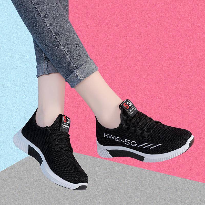 New Cloth Shoes Women's Walking Shoes Soft Bottom Non-slip Mom Sneakers Breathable Net Shoes Fashion Casual Single Shoes