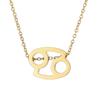 Creative Zodiac Pendant 18K Gold Stainless Steel Necklace