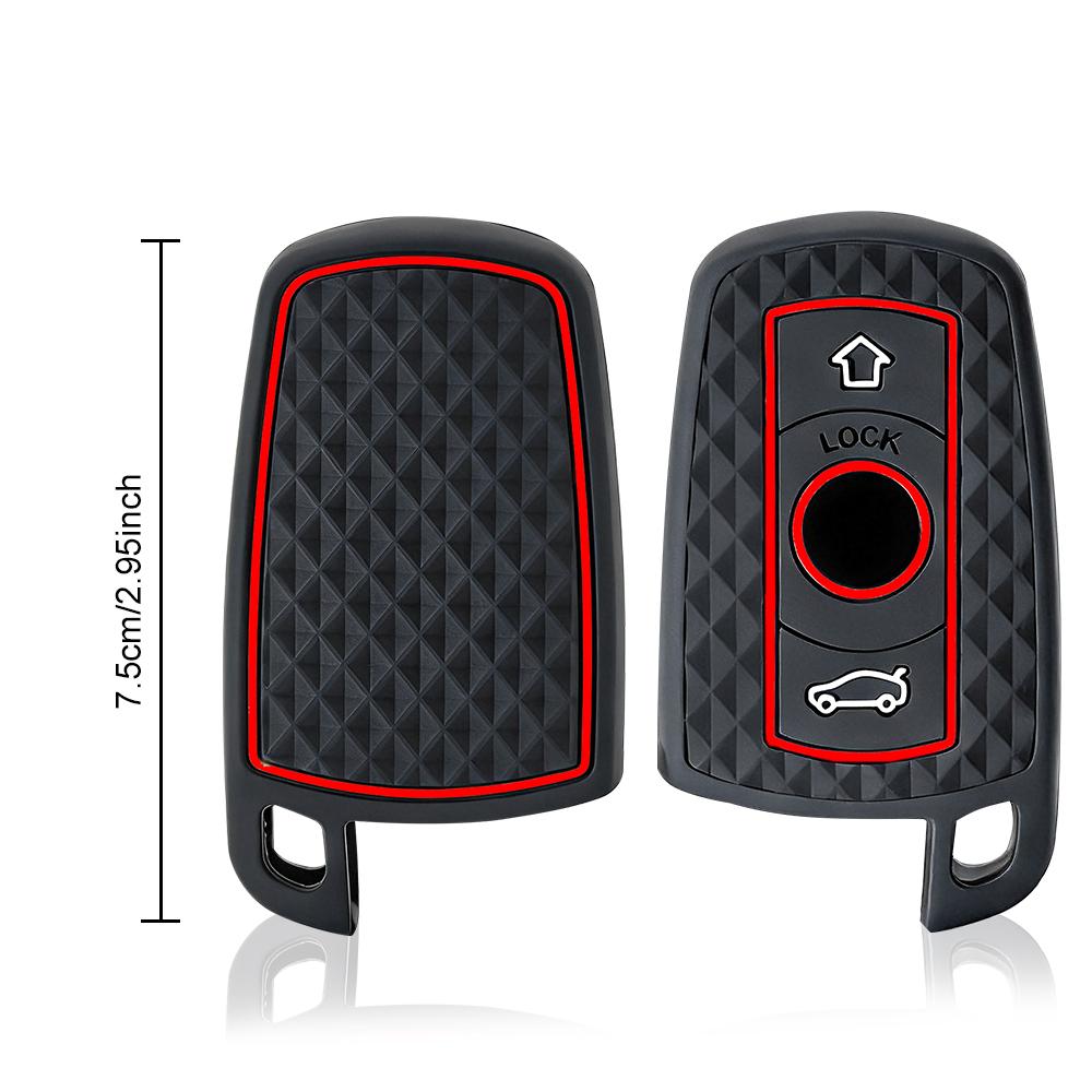 3-Tasten Silikon Auto Fernbedienung Schlüsselhülle Abdeckung für BMW E60 E61 E70 E81 E87 E90 E91 E92 X1 X5 X3 1 3 5 6 Serie Z4 Zubehör