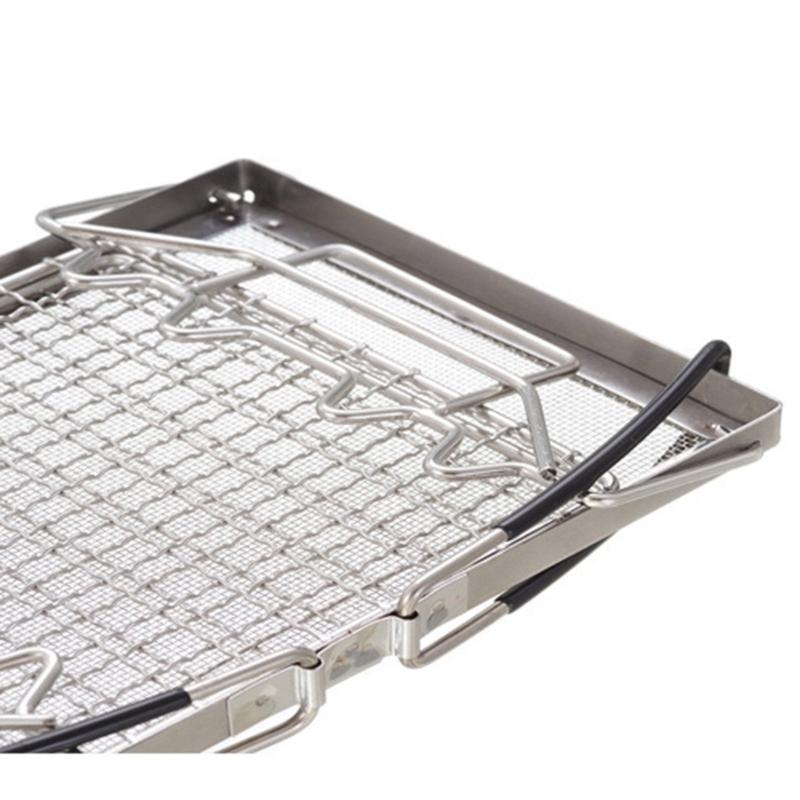 Angepasste Grill-Picknicks Edelstähle Camping Toasterhalter Gestell Brotrösterständer Faltbarer Grill für Lagerfeuer