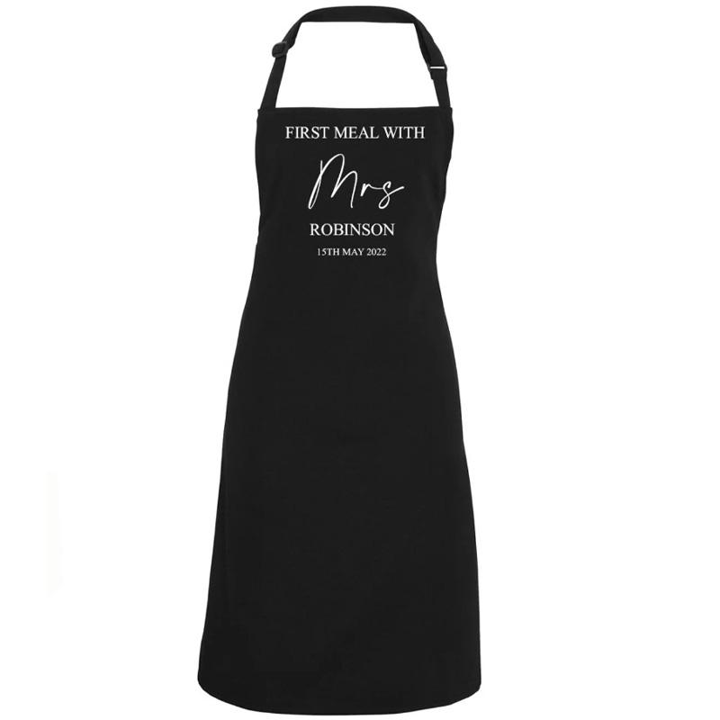 Personalised Custom Wedding Day Apron First Meal As Mrs Mr Bride Groom Newlywed Couples Bridal Shower Engagement Gift Present