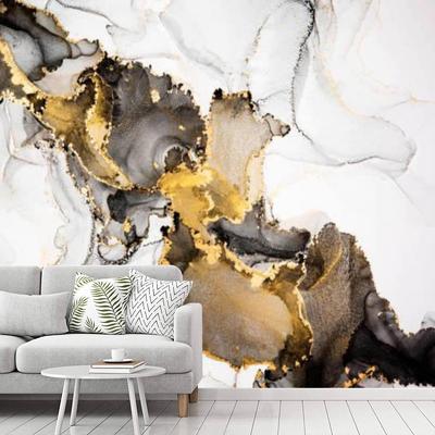 Luxuriöse abstrakte Tapete, Kunstmalerei, abnehmbares Wandbild für Zimmer, Zuhause, Schlafzimmer, Wohnzimmer, Dekoration, Wandtapete