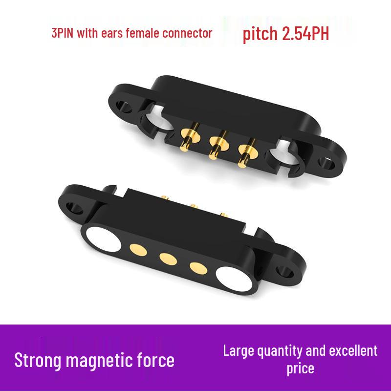 3-Pin Magnetischer Biegsamer Stecker mit Verpolungssicherem Vergoldetem Ladekontakt für Smart Wearables