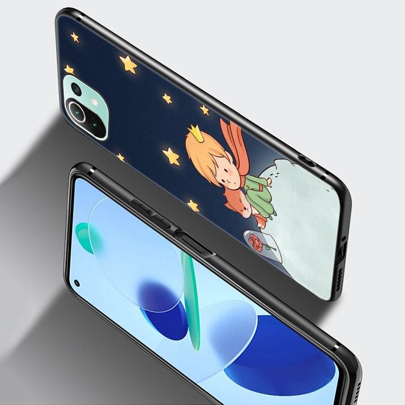 The Little Prince Fox Case For Xiaomi Mi 11 Lite NE 11i 10T 11T Pro A2 A3 Lite POCO F3 M3 M4 C31 X3 Pro NFC GT Black Soft Cover