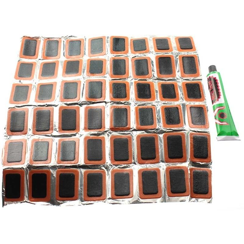 48 buc. Lipici rece pentru biciclete + Lipici Set de instrumente pentru repararea anvelopelor de biciclete Seturi de reparare a anvelopelor Patch Cauciuc Fetal