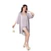 New Sexy Pajamas Women's Ice Ribbon Chest Pad Sling Three-piece Set of Pure Desire Silk Loungewear Can Be Worn Outside