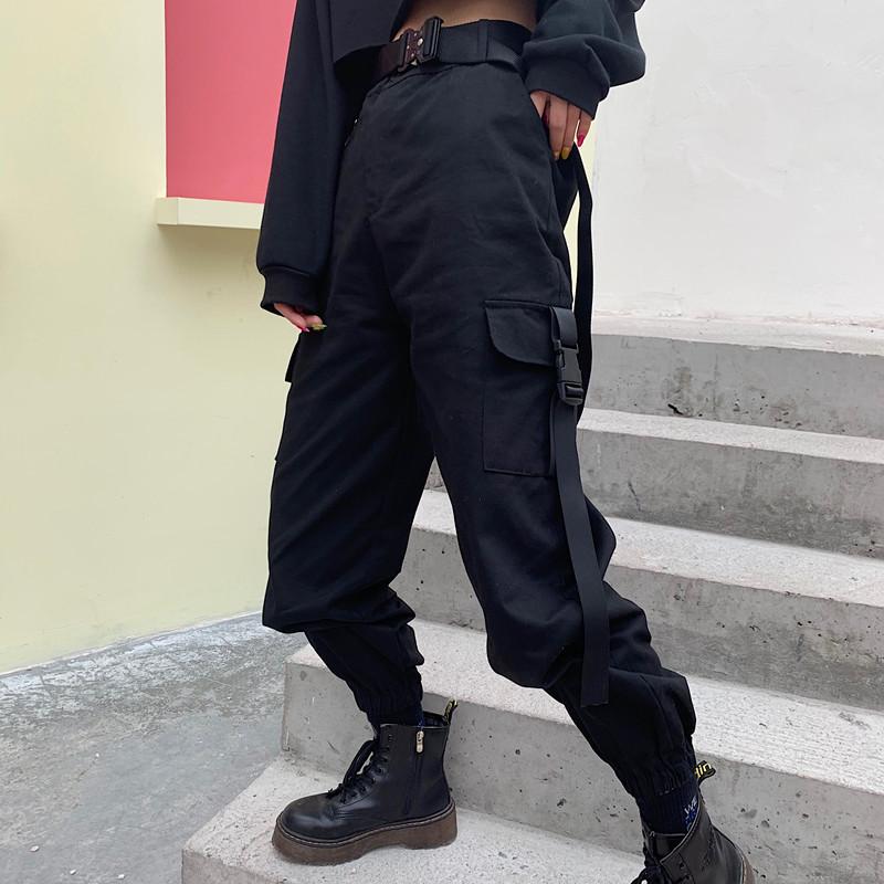 Koreanische Version Ins Vielseitige High-Waist Hip-Hop Schwarze Hosen Locker und Dünn Leggings Trendige Frühjahrs- und Herbst-Overalls für Damen