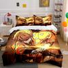 Anime Style Orange Bedding Set Printing Bedding Set (1 Duvet Cover, 2 Pillowcases, Duvet Not Included)