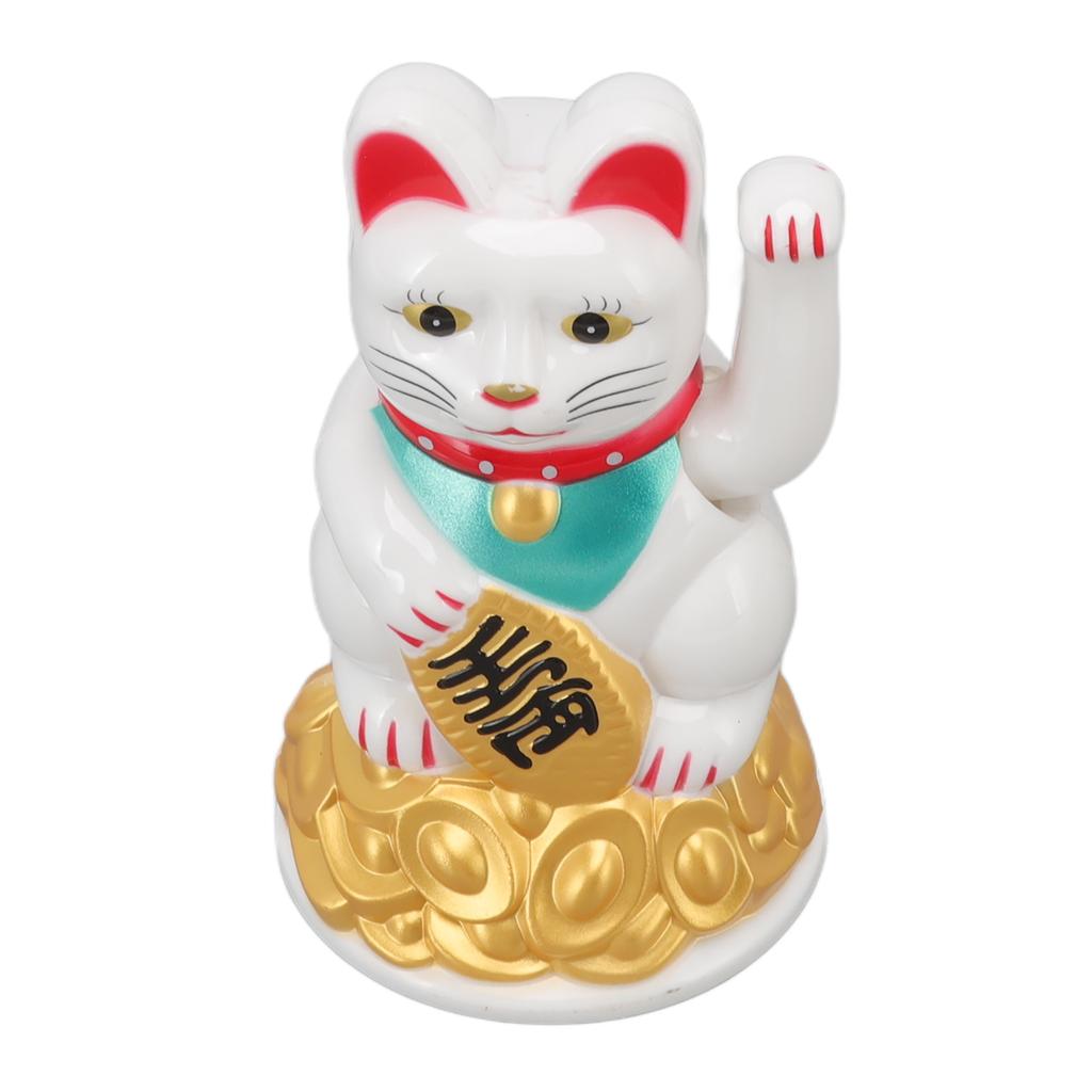 Glückskatze Ornament Winkende Plastik Elektrische Katze Skulptur für Heimdekoration Geschenk 4,5 Zoll