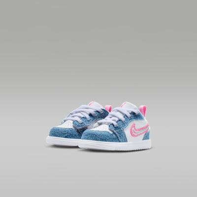 Kids' Sneakers Nike Jordan 1 Low ALT SE Denim Sequin (TD) Cobalt Bliss/White/Pink Glow
