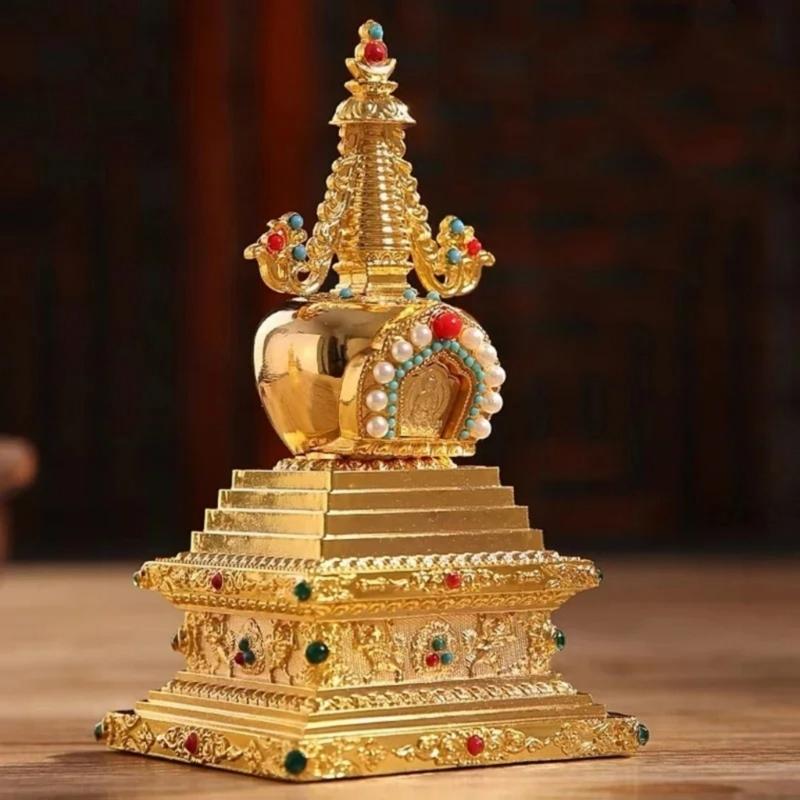 Alloy Tibetan Stupa,Tibetan Buddhist Decorations Religious Altar Ornament Collections