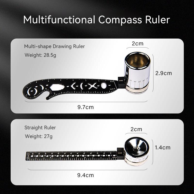 

Multi Functional Compass Drawing Ruler for Circle Pattern Line Metal Geometry Homework Creative Auxiliary Circle Drawing Board